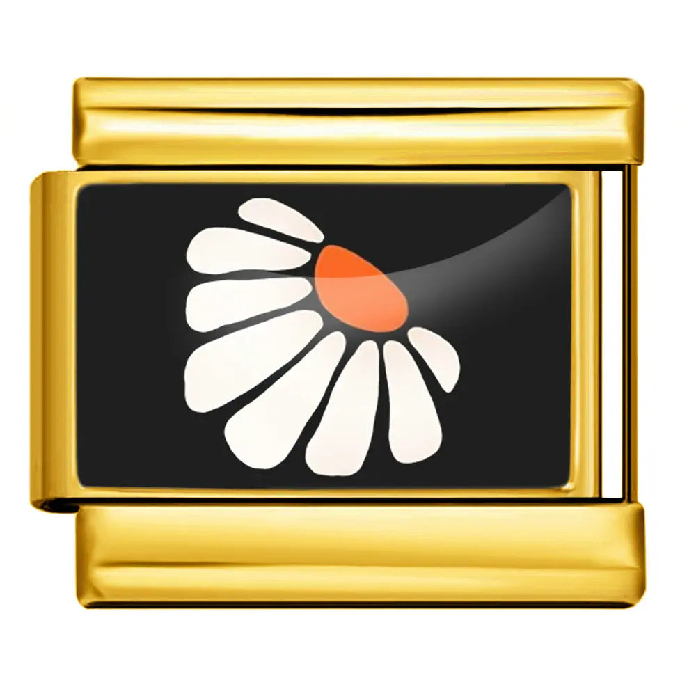 Gold-Charm weiße Blume