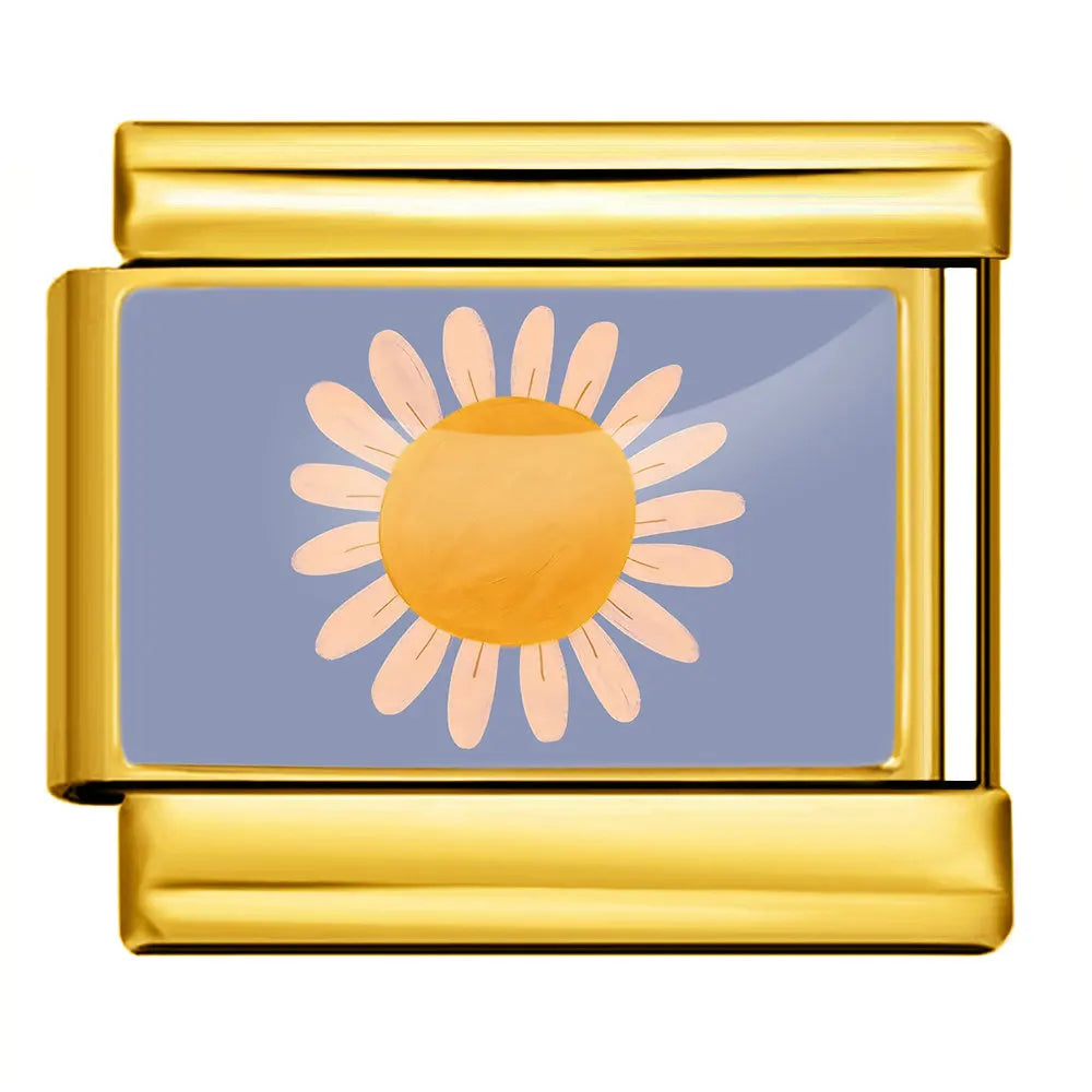 Gold-Charm weiße Blume