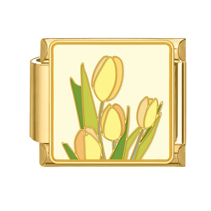 Gold-Charm gelbe Blume