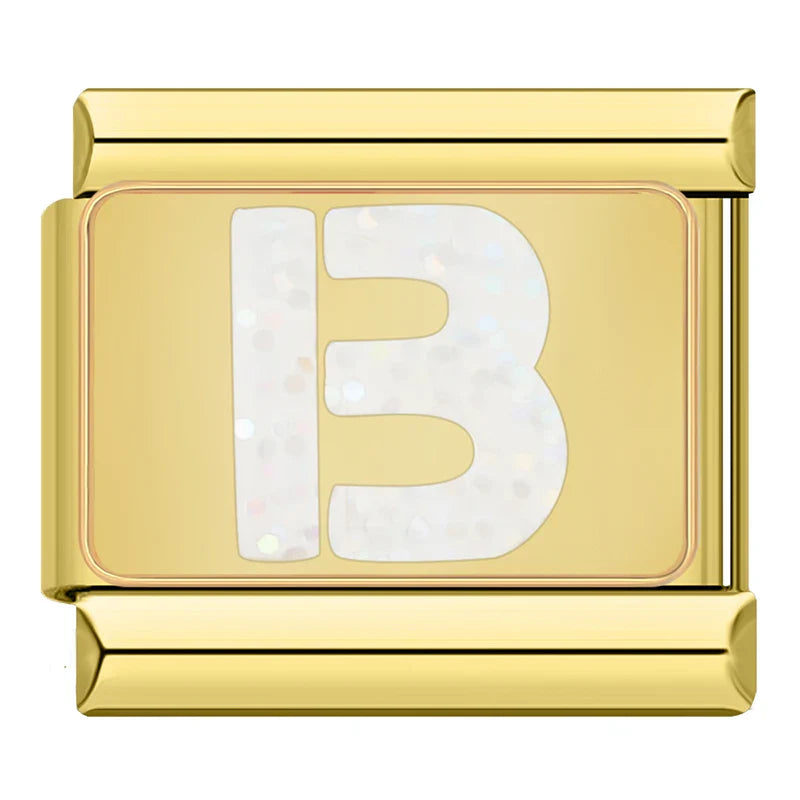 Gold-Charm Glitzer Buchstabe B