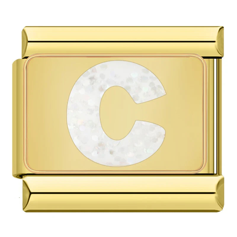 Gold-Charm Glitzer Buchstabe C