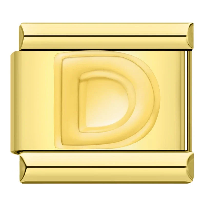 Gold-Charm Buchstabe D