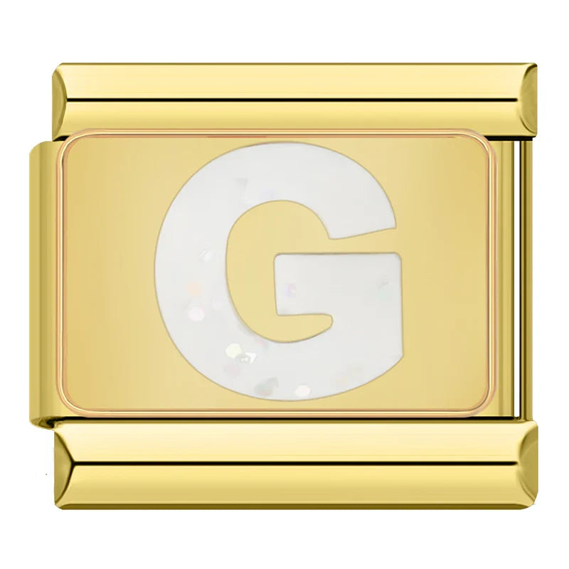 Gold-Charm Glitzer Buchstabe G
