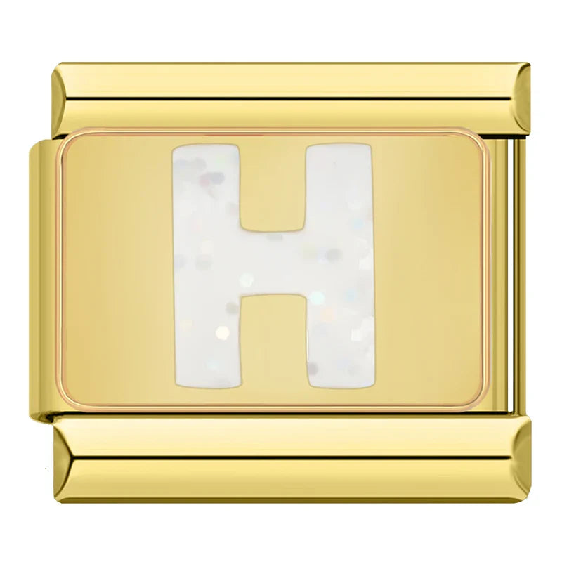 Gold-Charm Glitzer Buchstabe H