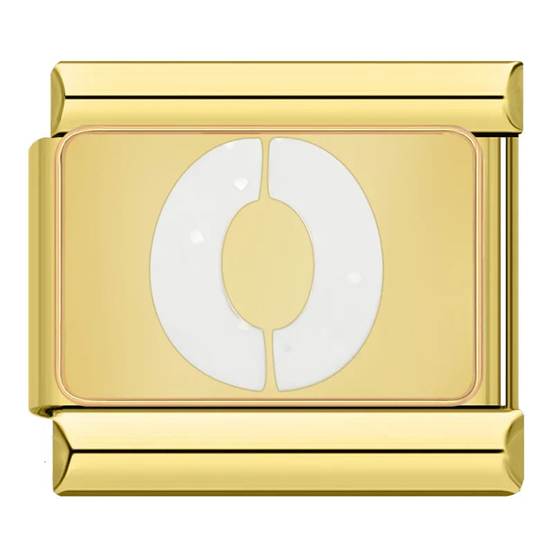 Gold-Charm Glitzer Buchstabe O