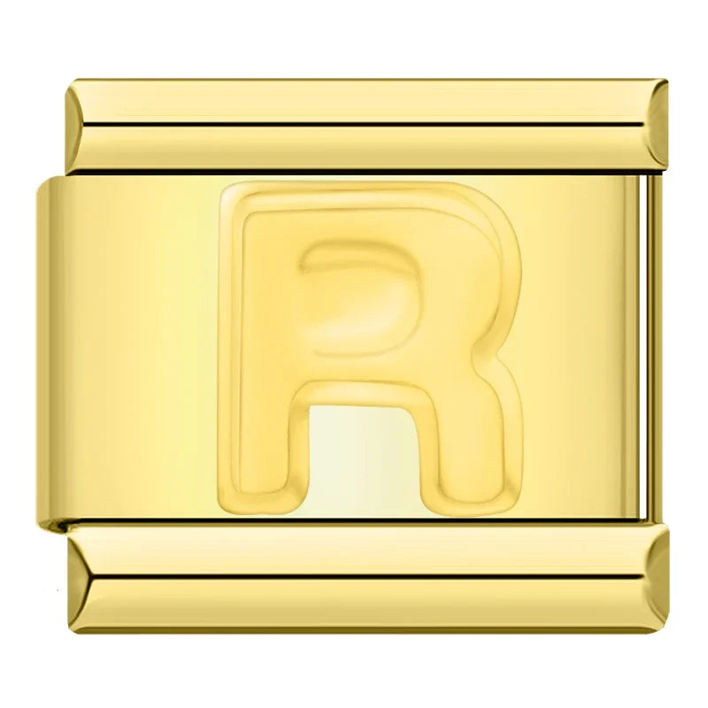 Gold-Charm Buchstabe R