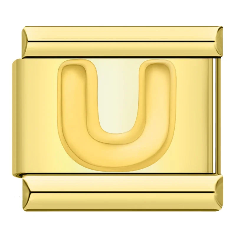 Gold-Charm Buchstabe U