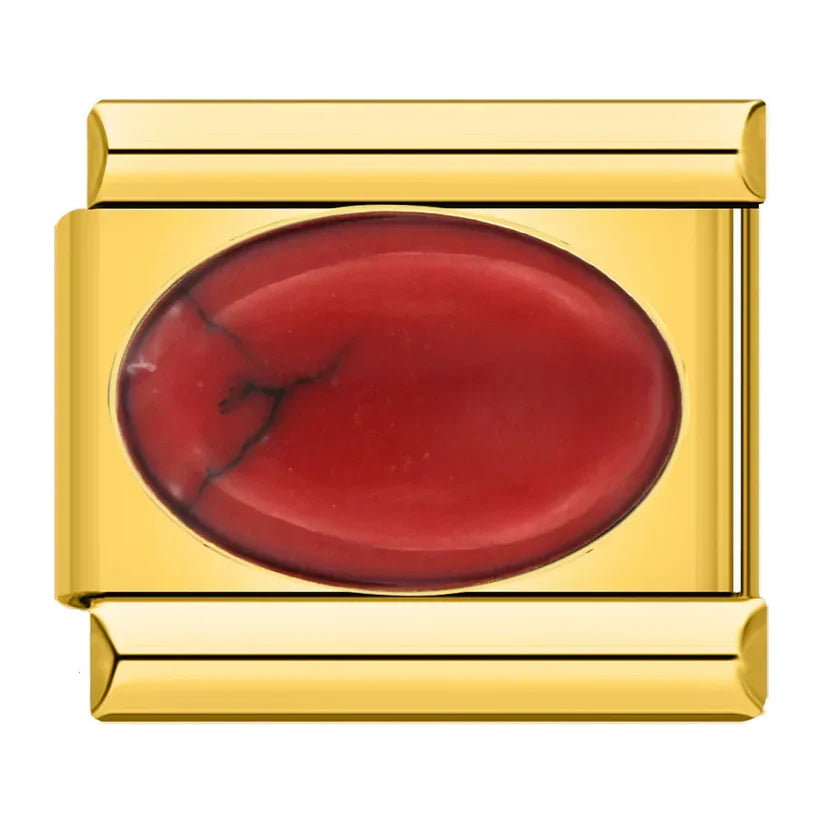 Gold-Charm Funkel Edelstein rot