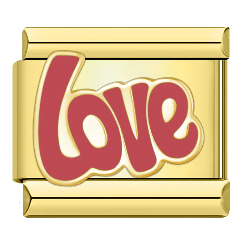 Gold-Charm Liebes Spruch Love