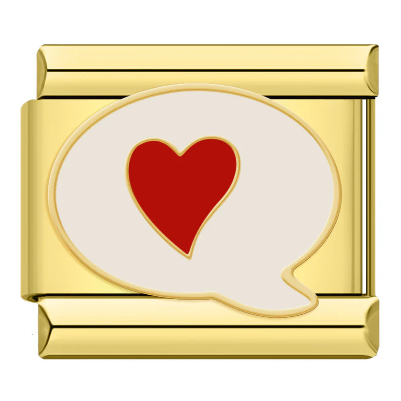 Gold-Charm Liebes Sprechblase