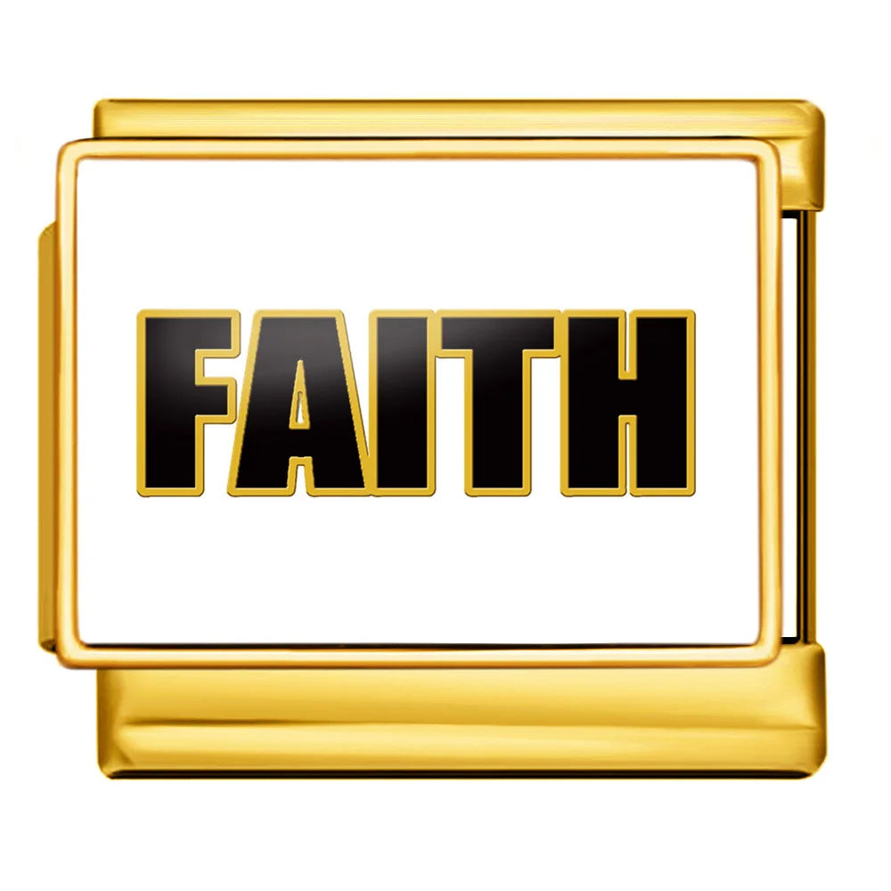 Gold-Charm Spruch FAITH