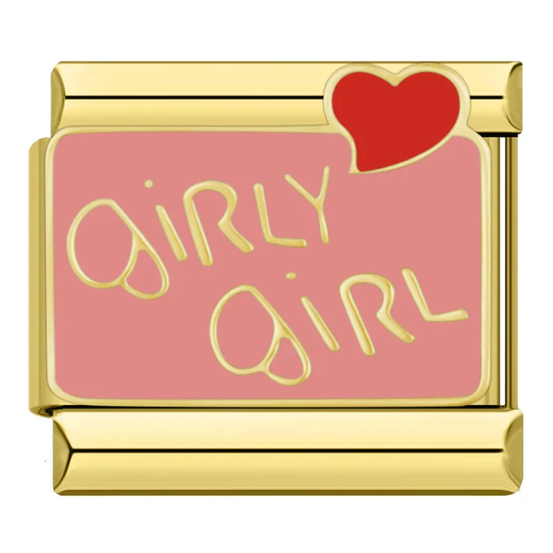 Gold-Charm Liebes Spruch girly girl