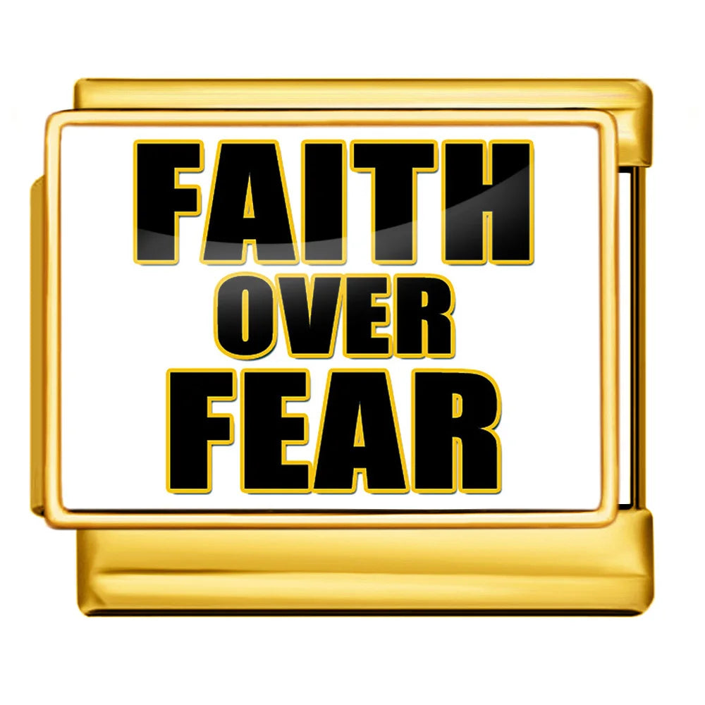 Gold-Charm Spruch FAITH OVER FEAR