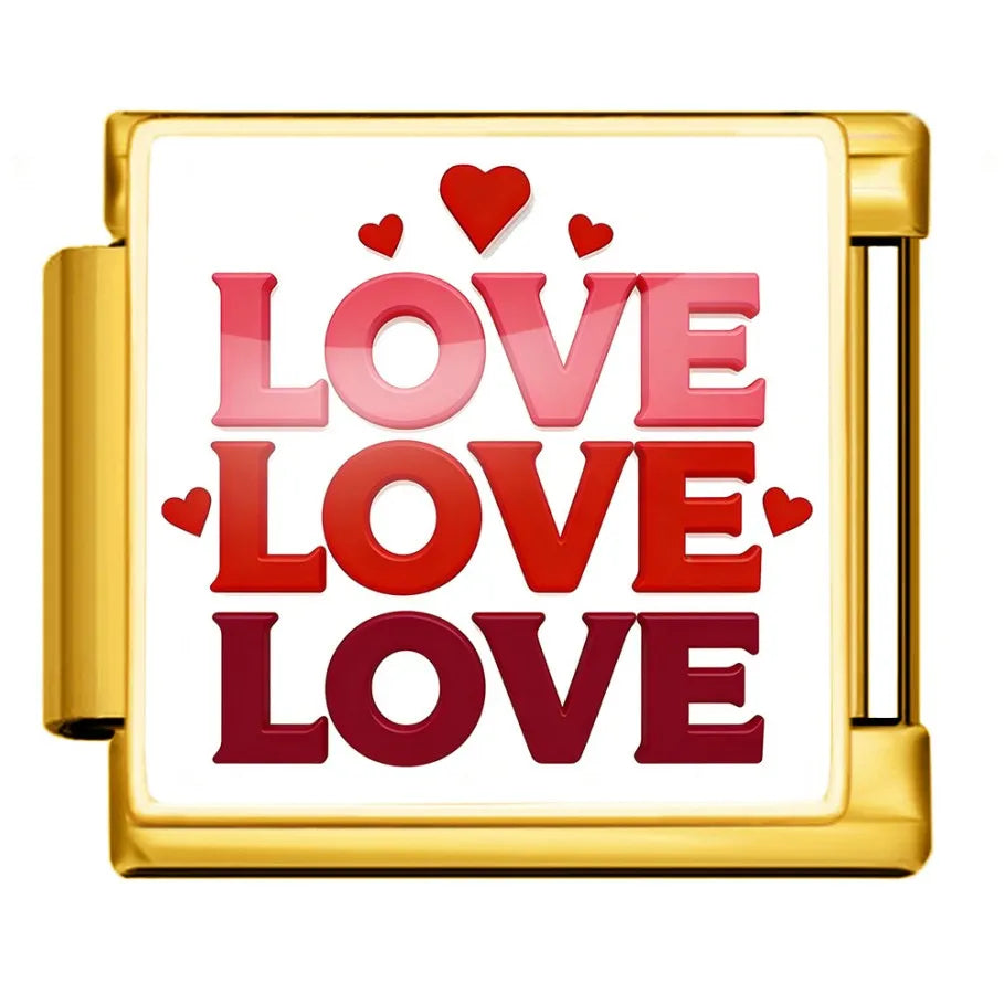 Gold-Charm Liebes Spruch LOVE