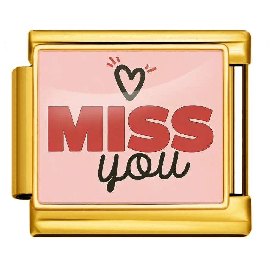 Gold-Charm Liebes Spruch MISS you