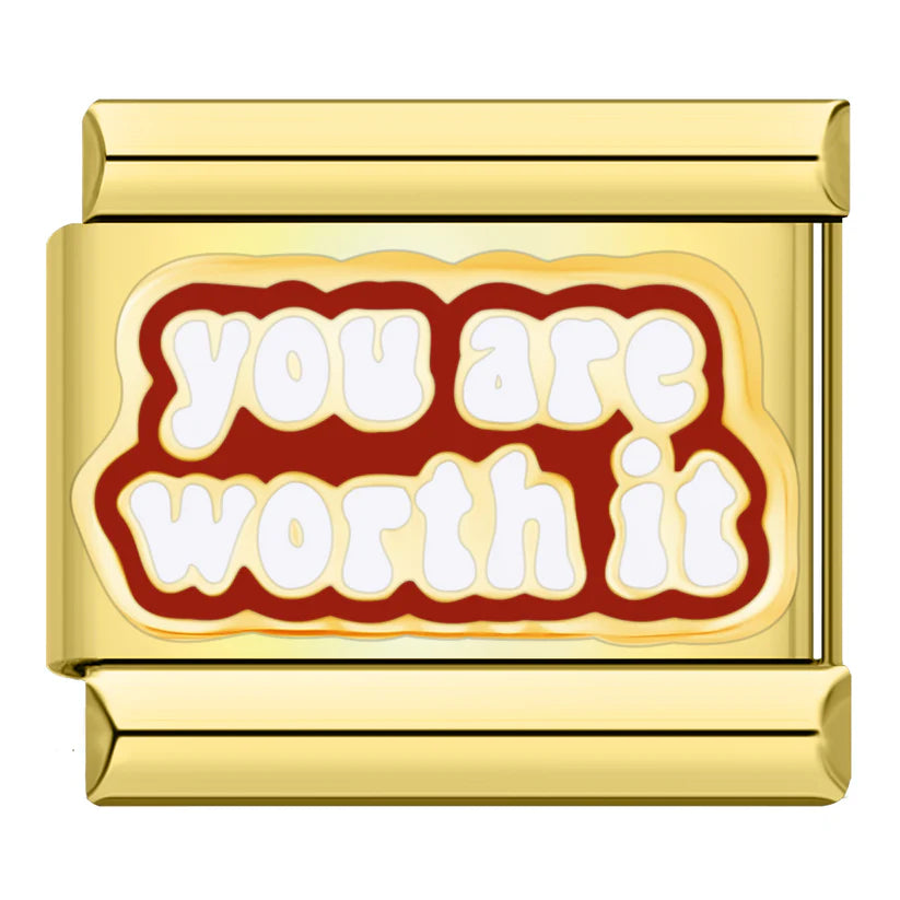 Gold-Charm Liebes Spruch you are worth it
