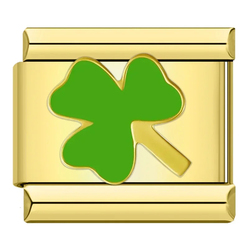 Gold-Charm Glückskleeblatt Symbol