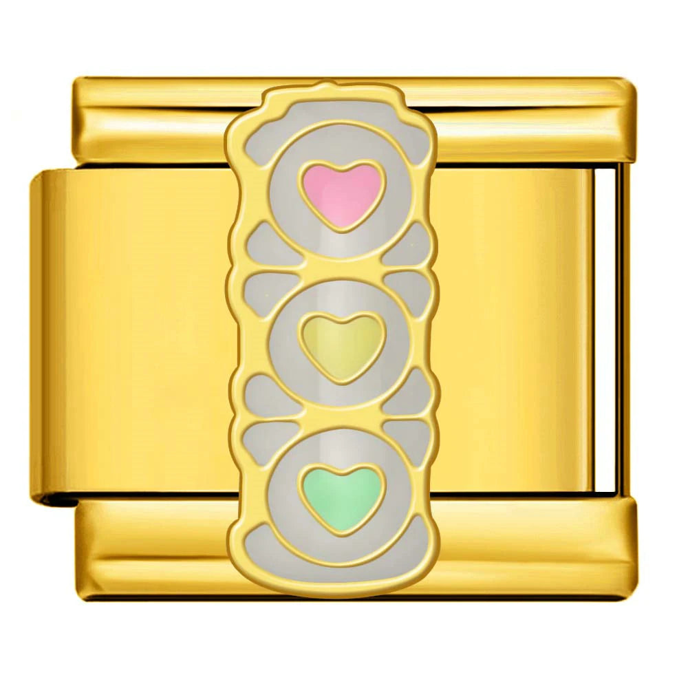 Gold-Charm Liebes Ampel Symbol