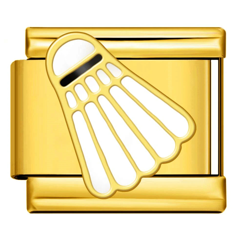 Gold-Charm Federball Symbol