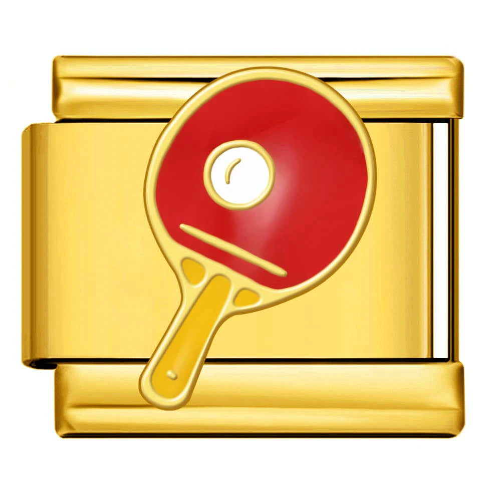 Gold-Charm Tischtennis Symbol