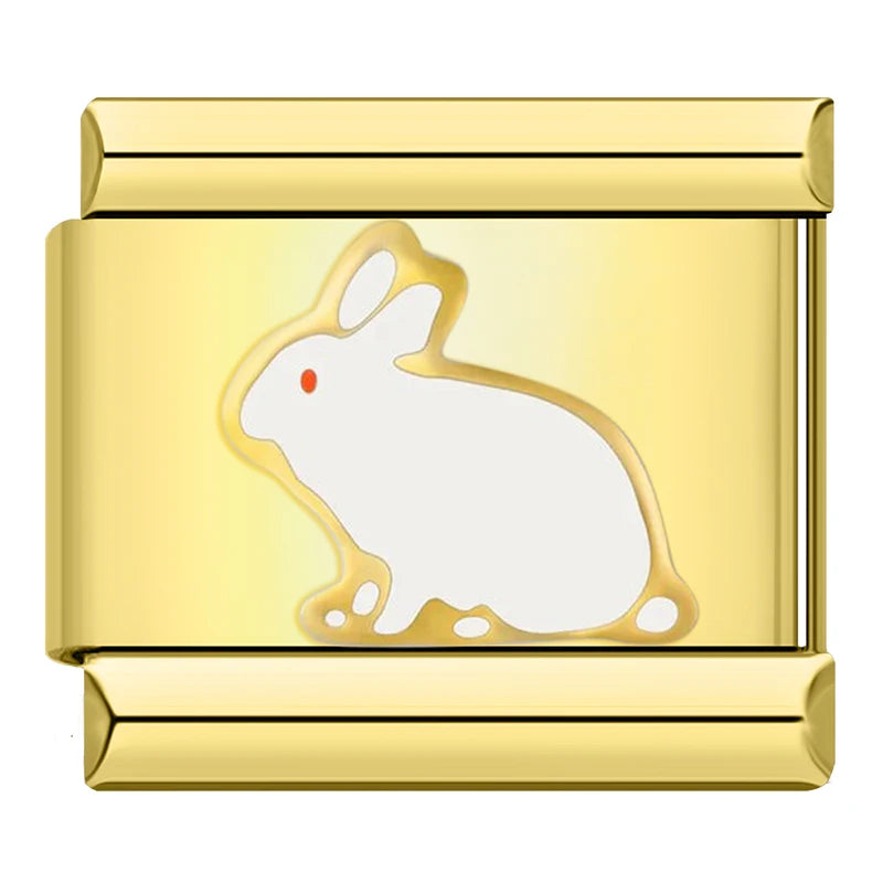 Gold-Charm Tier Hase