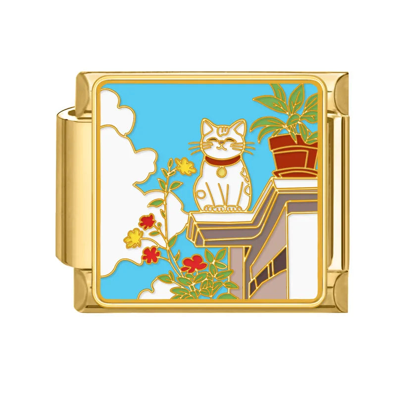 Gold-Charm Tier Katze