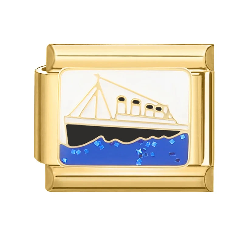 Gold-Charm Funkel Schiff Traveling