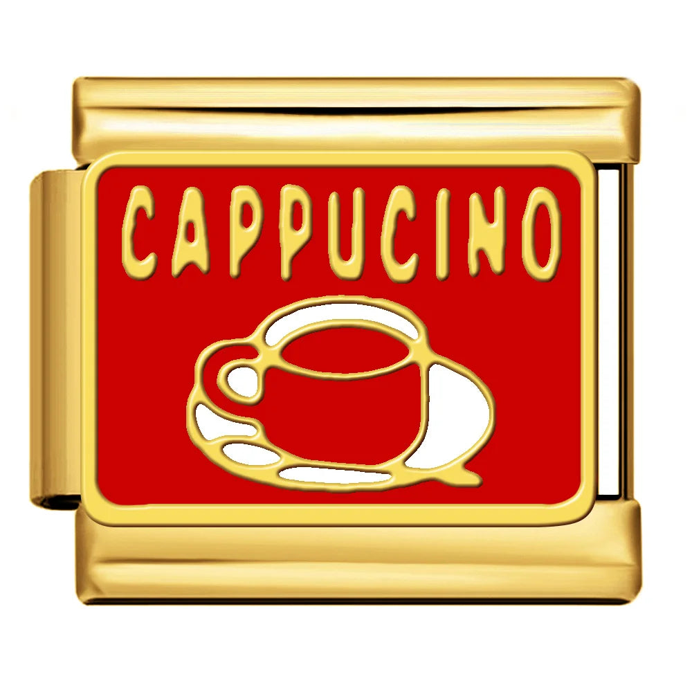 Gold-Charm Spruch Food & Drink Cappucino
