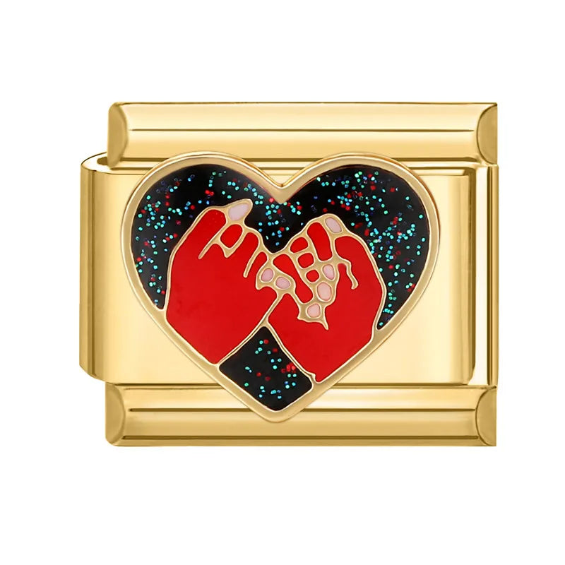 Gold-Charm Funkel Liebes Schwur