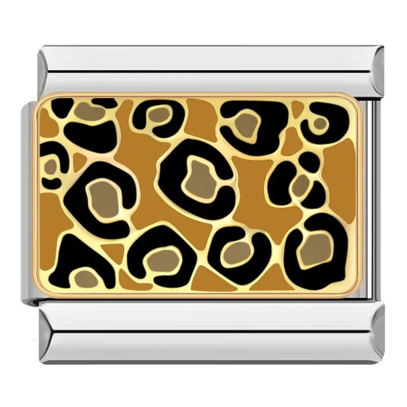 Silber-Charm Tier Leopard Symbol