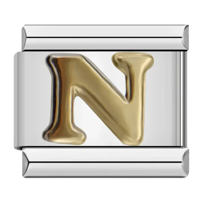 Silber-Charm Buchstabe N