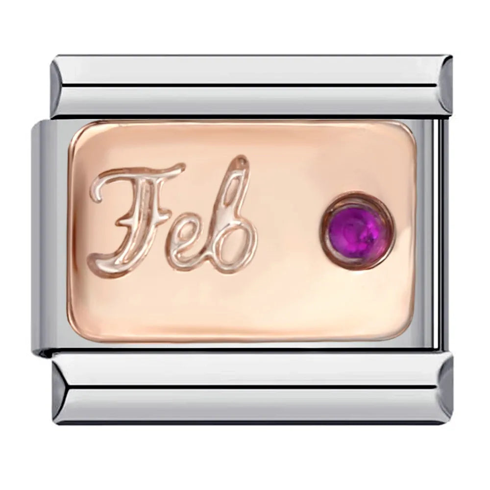Silber-Charm Funkel Geburtsmonat Februar