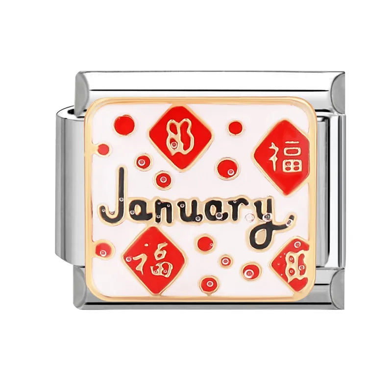 Silber-Charm Geburtsmonat Januar