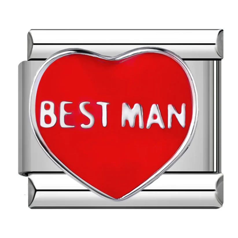 Silber-Charm Liebes Spruch BEST MAN