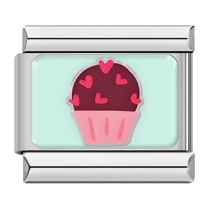 Silber-Charm Food & Drink Lieber Muffin