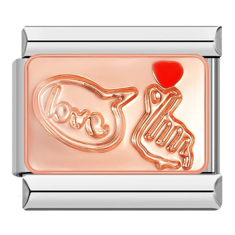 Silber-Charm Liebes Spruch LOVE