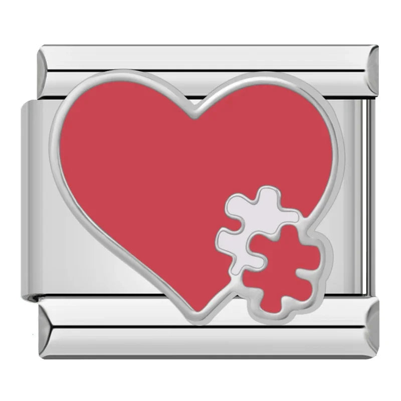 Silber-Charm Liebes Herz Puzzle