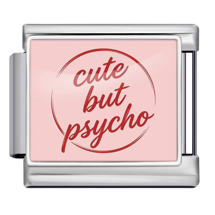 Silber-Charm Liebes Spruch cute but psycho