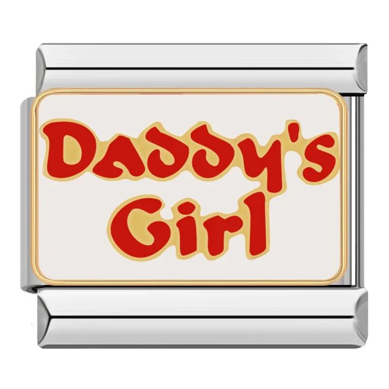 Silber-Charm Familie & Freunde Spruch Daddy's Girl