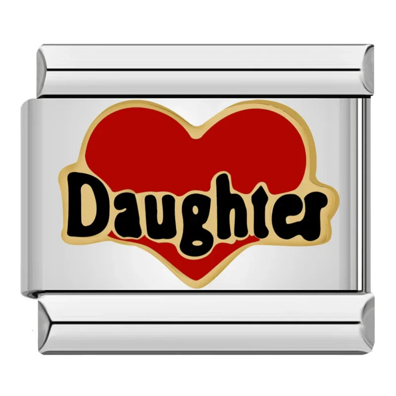 Silber-Charm Familie & Freunde Liebes Spruch Daughter