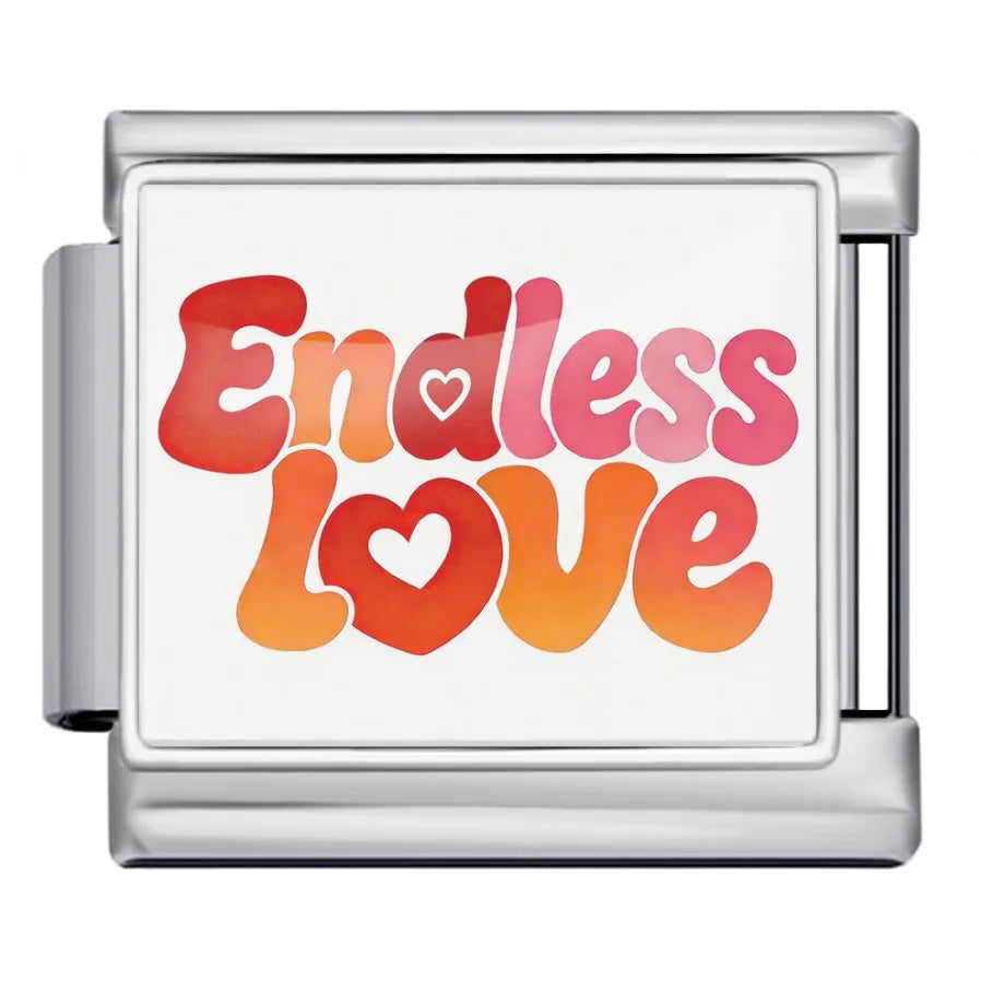Silber-Charm Liebes Spruch Endless Love