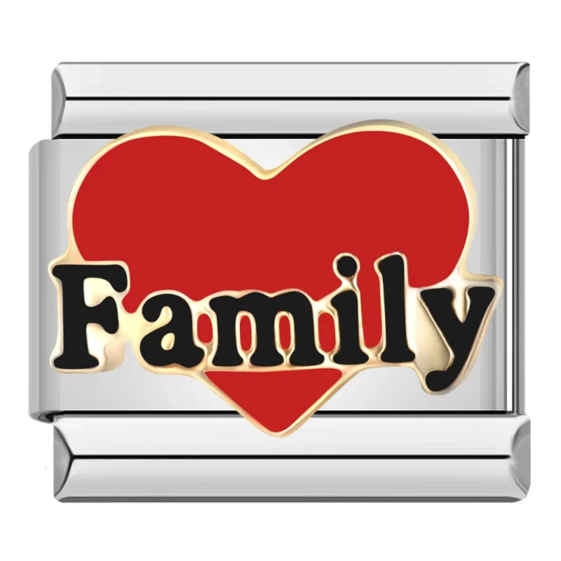 Silber-Charm Familie & Freunde Liebes Spruch Family