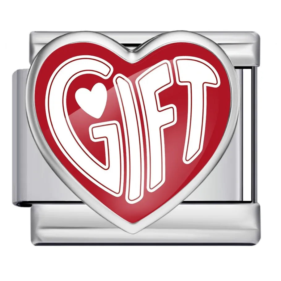 Silber-Charm Liebes Spruch Gift