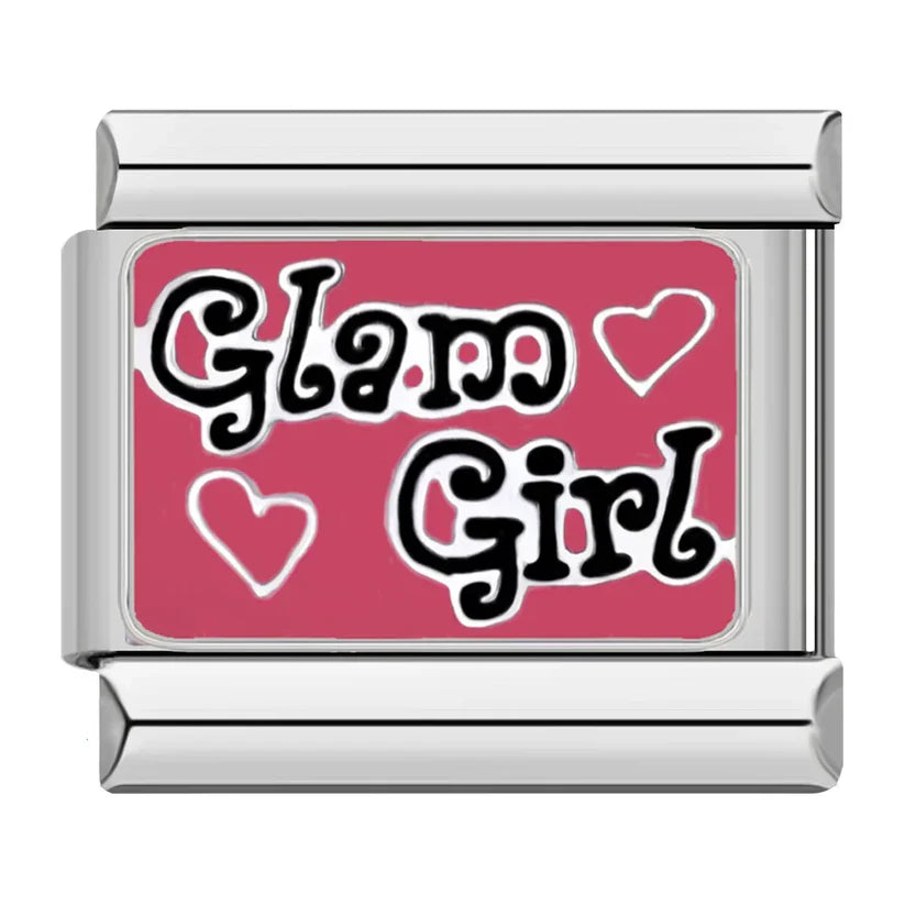 Silber-Charm Liebes Spruch Glam Girl