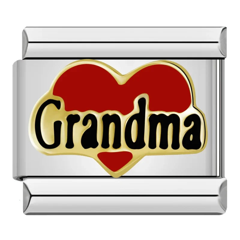 Silber-Charm Familie & Freunde Liebes Spruch Grandma
