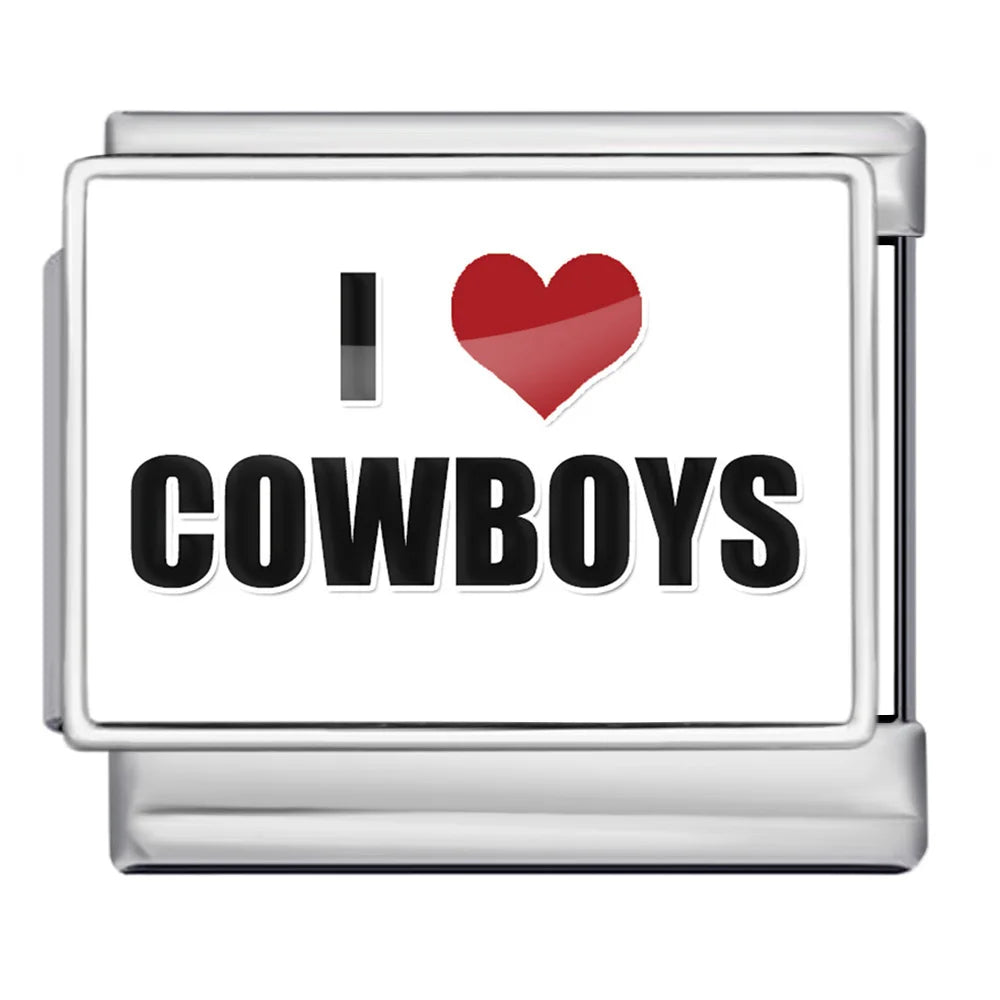 Silber-Charm Liebes Spruch I Love Cowboys