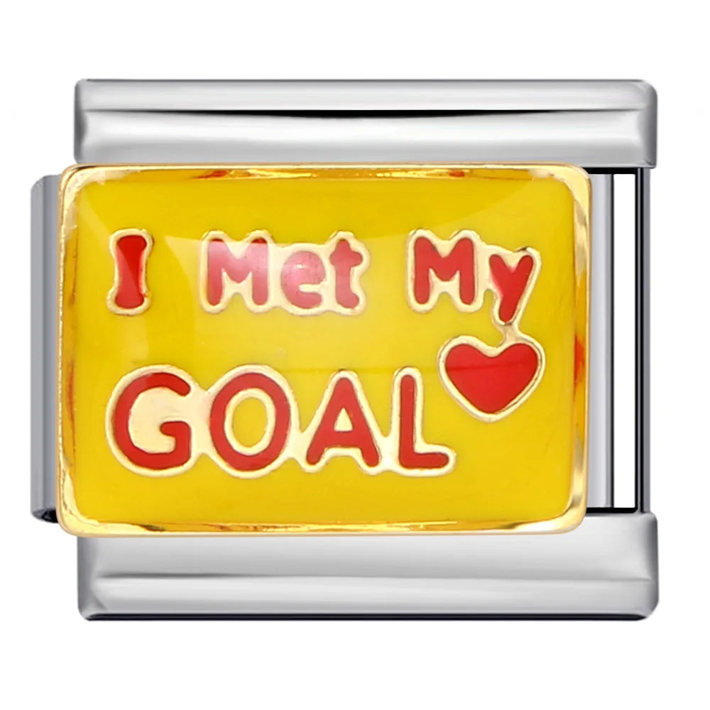 Silber-Charm Liebes Spruch I Met My GOAL