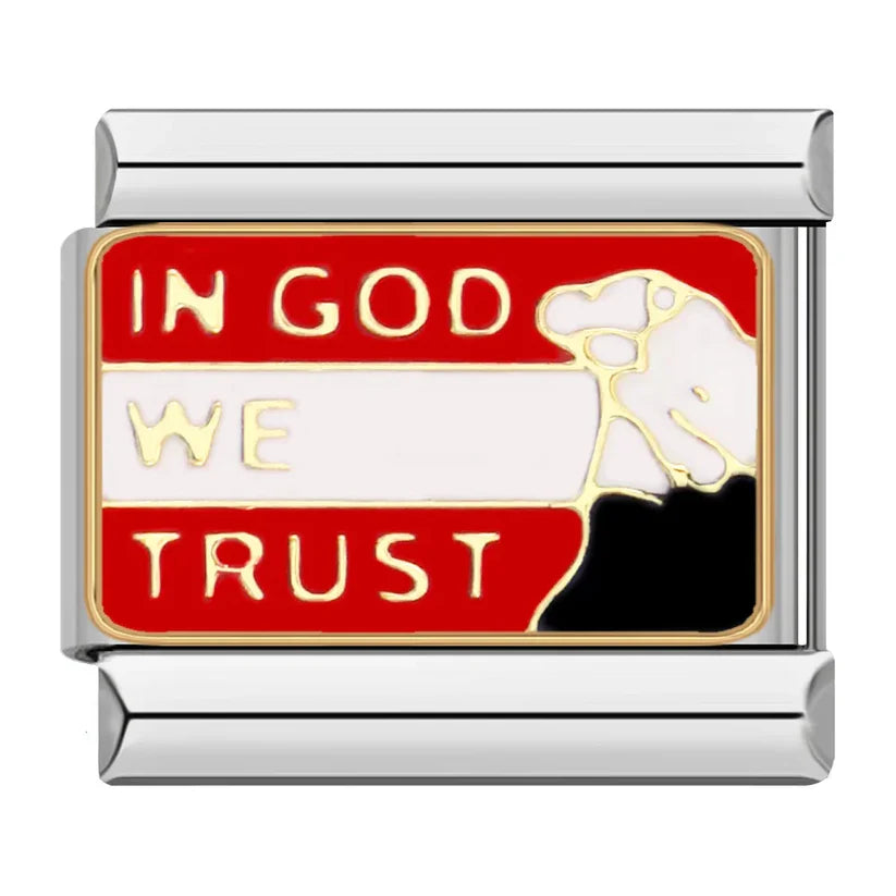 Silber-Charm Spruch IN GOD WE TRUST