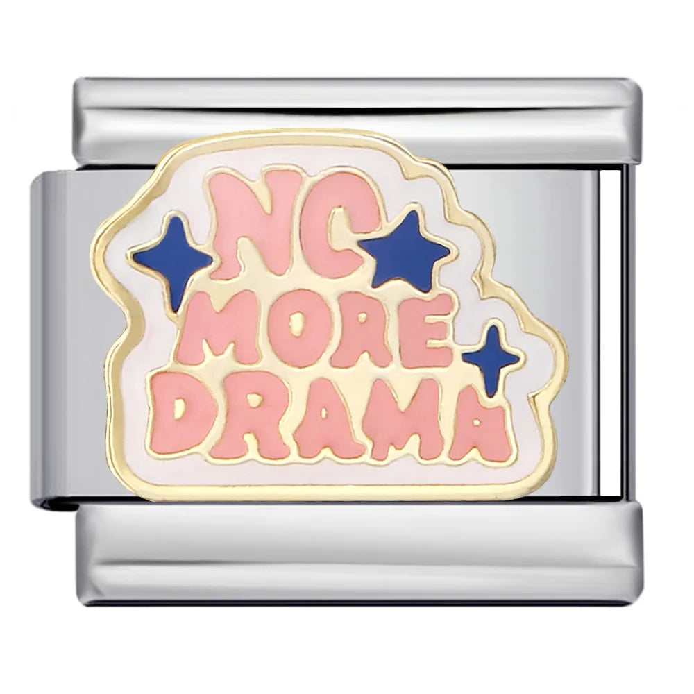 Silber-Charm Spruch NO MORE DRAMA