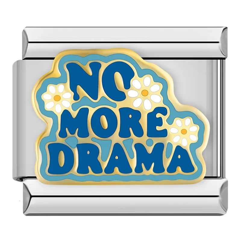 Silber-Charm Spruch NO MORE DRAMA